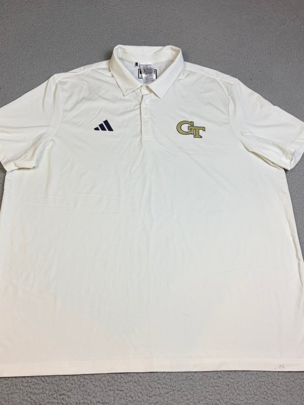 Georgia Tech Adidas Polo Mens Size 3XL White Team Player Issued Football College